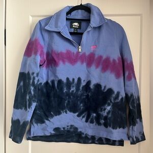 Roots Tie Dye half zip sweatshirt